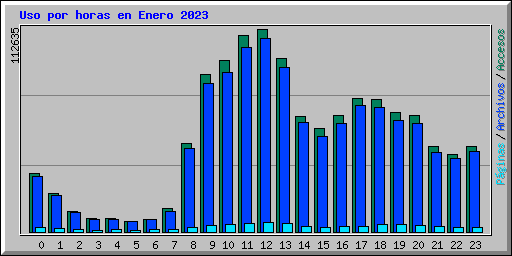 Uso por horas en Enero 2023