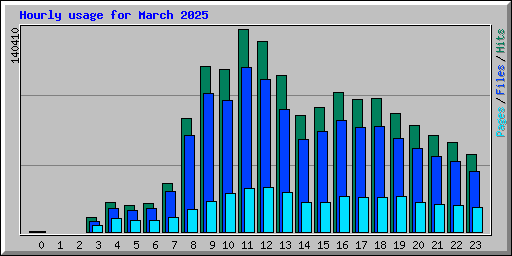 Hourly usage for March 2025