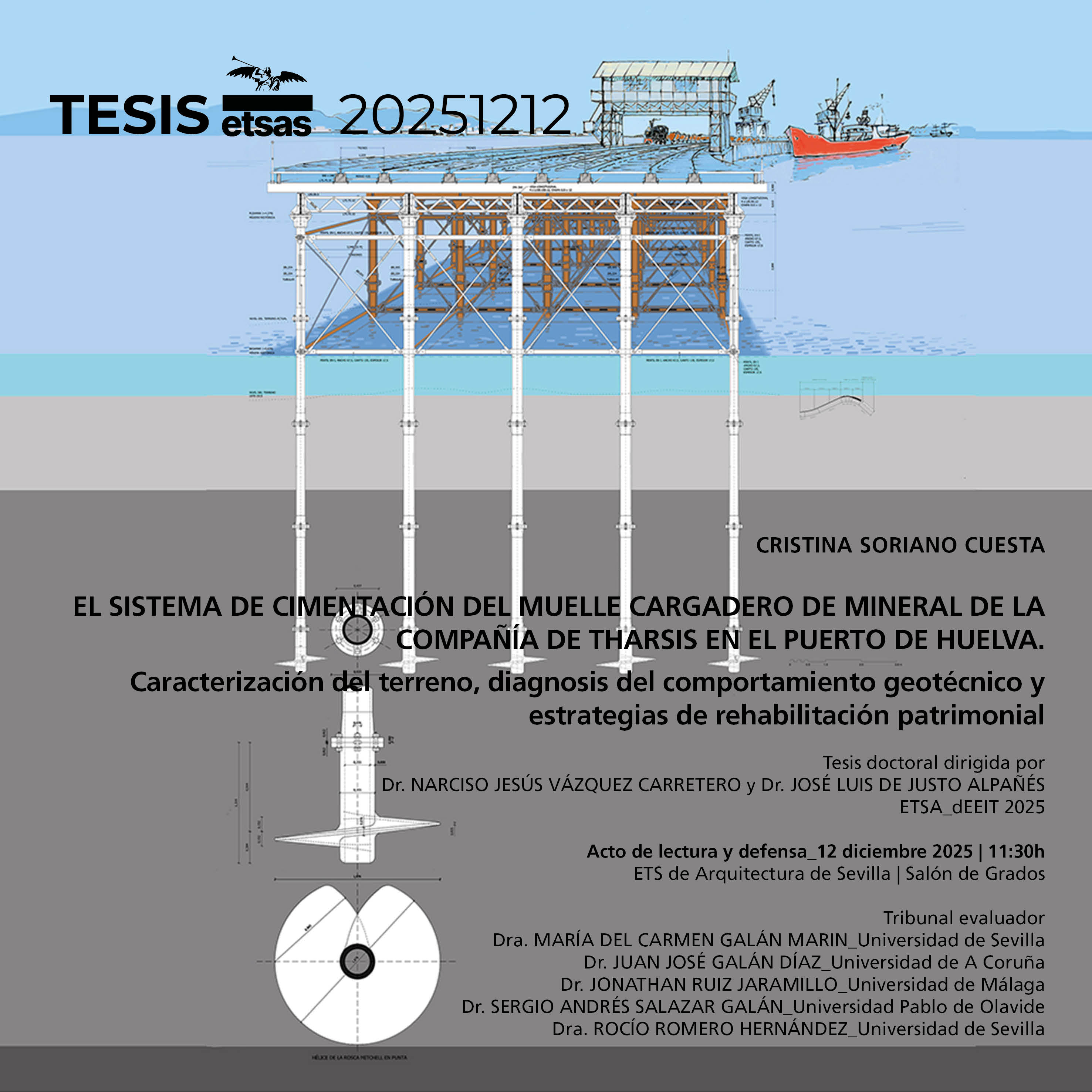 EL SISTEMA DE CIMENTACIÓN DEL MUELLE CARGADERO DE MINERAL DE LA COMPAÑÍA DE THARSIS EN EL PUERTO DE HUELVA. Caracterización del terreno, diagnosis del comportamiento geotécnico y estrategias de rehabilitación patrimonial